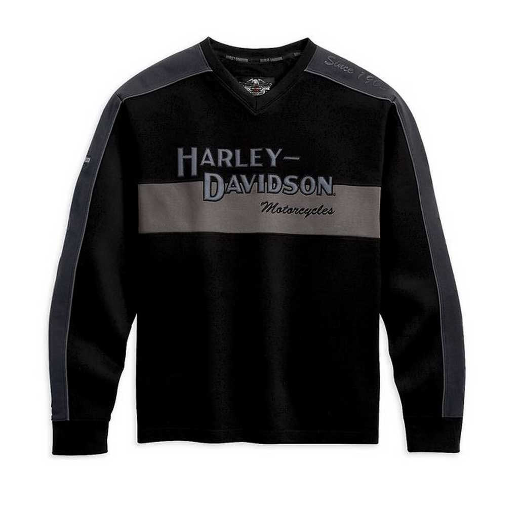 HarleyDavidson® Men's Prestige Long Sleeve Sweater Black & Gray 99127