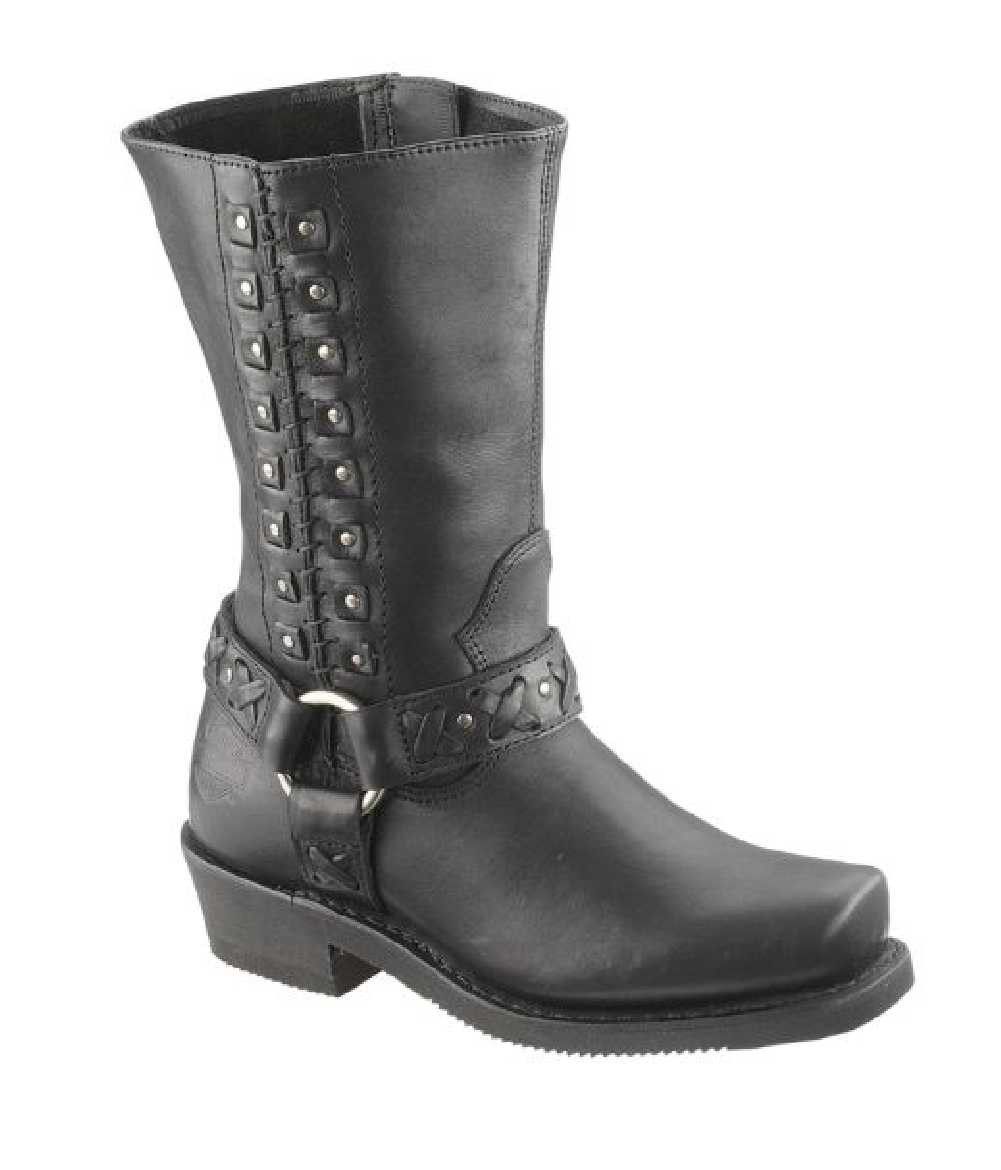 HarleyDavidson® Women's Auburn Black Harness 9Inch Motorcycle Boots