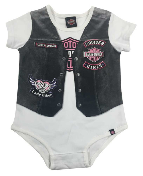 Harley Davidson Baby Clothes Amazing HarleyDavidson Baby Girls' PrintedOn Motorcycle Vest Newborn Harley Davidson Baby Clothes Amazing HarleyDavidson Baby Girls' PrintedOn Motorcycle Vest Newborn