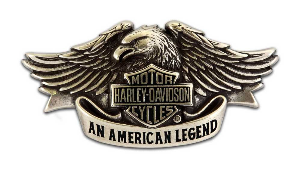 HarleyDavidson® Mens Belt Buckle Brushed Chrome American Legend