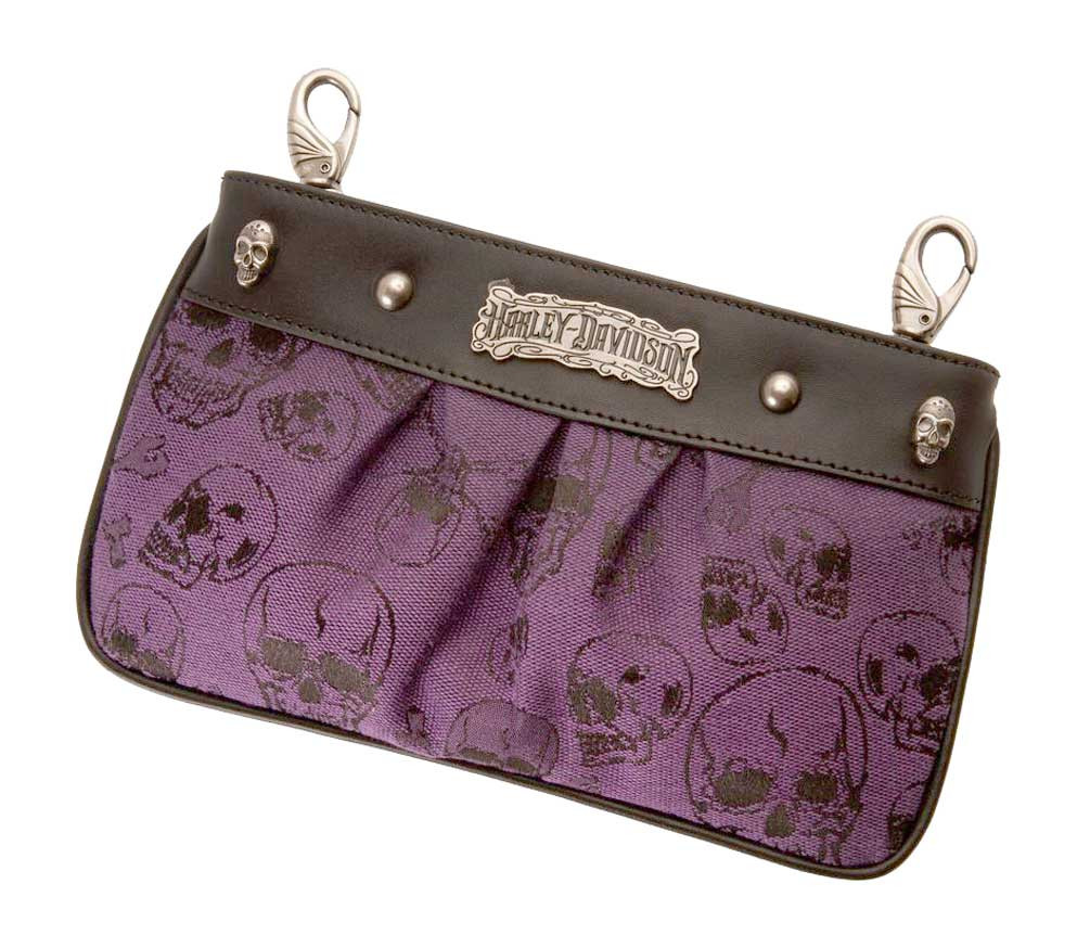 Harley-Davidson® Women's Hip Bag, Skull Jacquard Purse, Purple SJ2174J ...