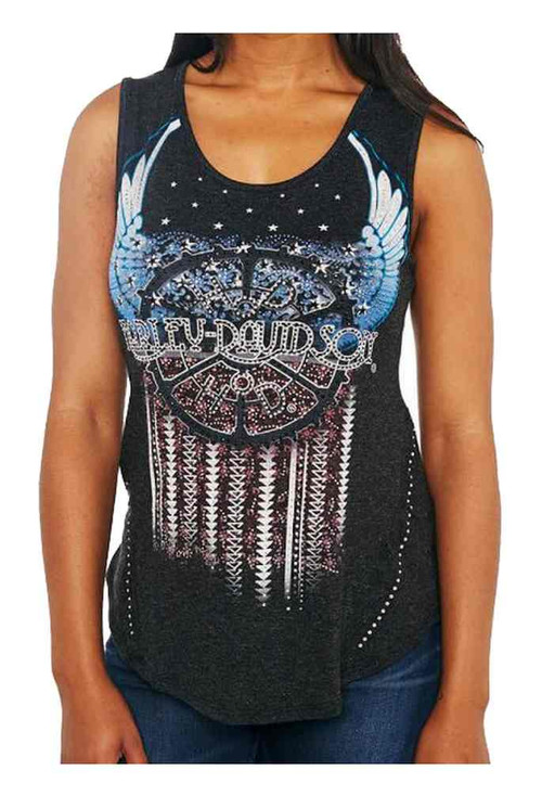 Harley-Davidson® Women's Patriot Embellished Sleeveless Tank Top ...