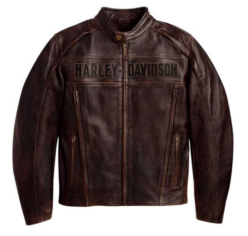 Harley-Davidson® Men&#39;s Roadway Leather Jacket Brown 98002-11VM - Wisconsin Harley-Davidson