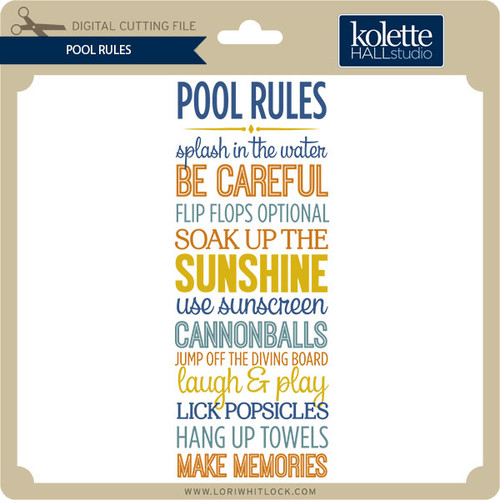 Pool Rules - Lori Whitlock's SVG Shop